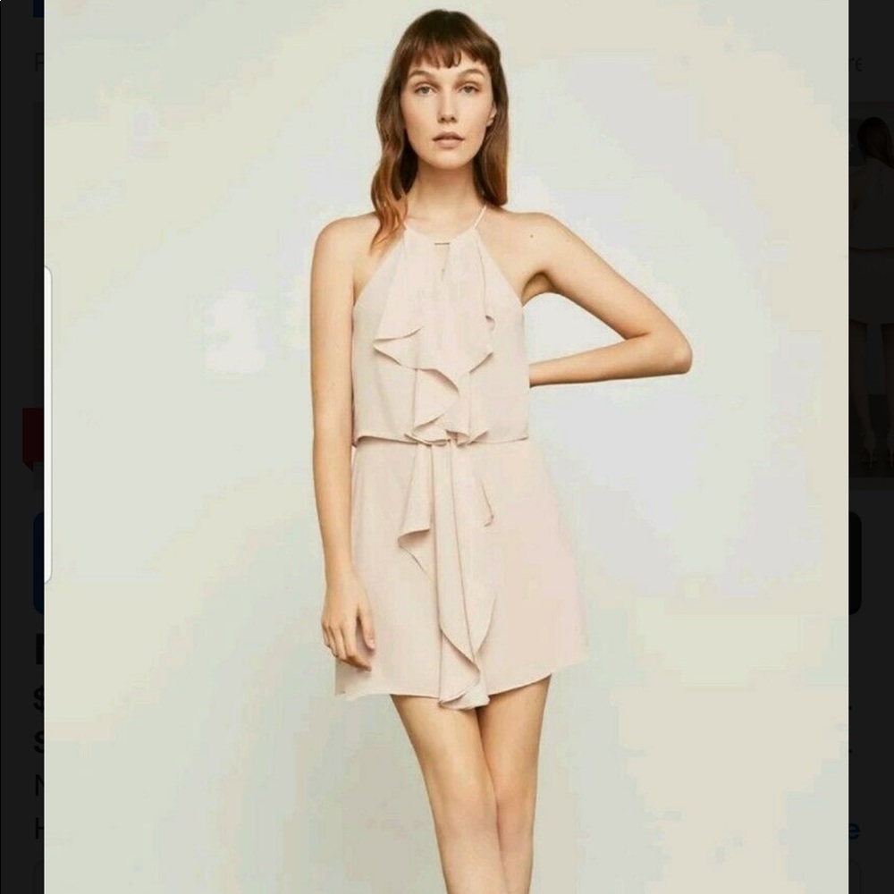 Bare pink Caylan ruffle halter dress
